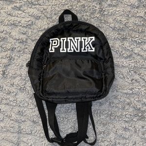 Victoria's Secret Pink Black Logo Mini Backpack